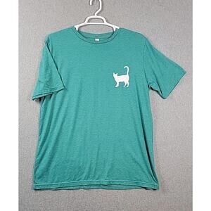 Cat Ladies Are Crazy Cool Teal Cotton Blend SS T Shirt Women's Plus 2XL Stretch